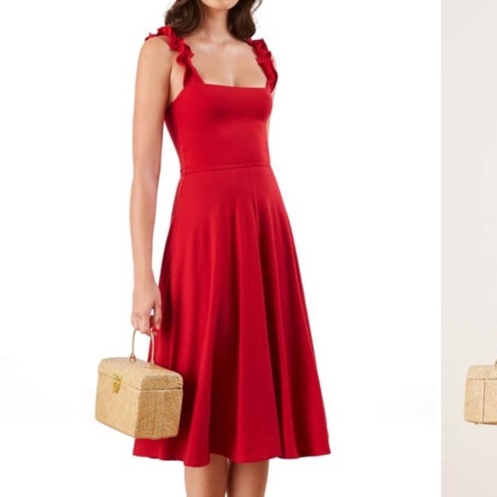 Reformation Eda Ruffle Strap Dress